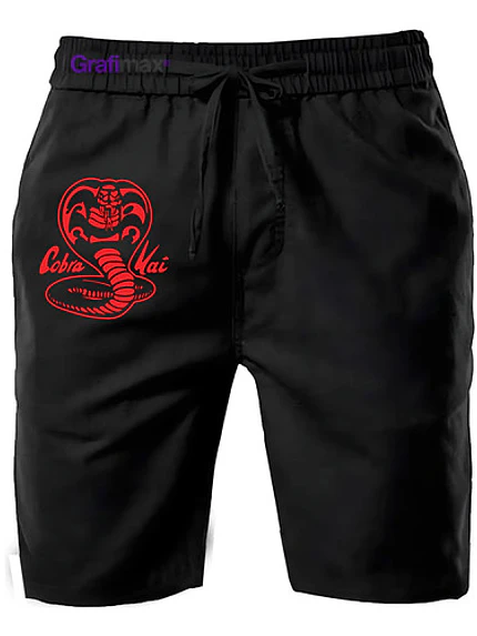 Short PantalÃ³n De Buzo Hombre AlgodÃ³n Cobra Kai Grafimax 1