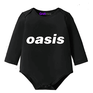 Body bebé Pilucho Oasis Rock Música Negro Grafimax