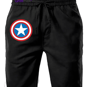 Shorts Pantalón De Buzo Algodón Capitán América Grafimax