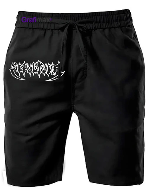 Shorts Pantalón De Buzo Hombre Algodón Sepultura Míºsica Grafimax 1