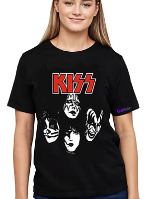 Polera Mujer Oversize Kiss Banda Rock Míºsica Grafimax