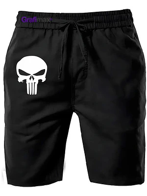 Shorts Pantalón De Buzo Hombre Algodón Punisher Grafimax
