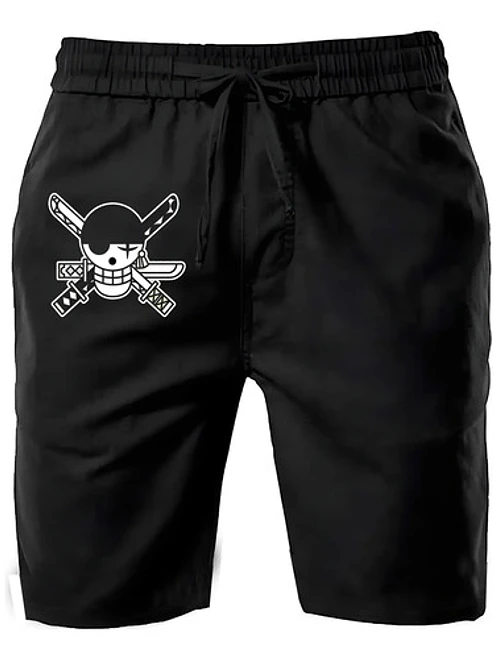 Shorts Pantalón De Buzo Algodón One Piece Skull Grafimax 1