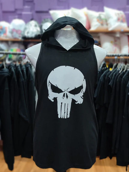 Polera Capucha Musculosa Punisher Pelicula Grafimax 2