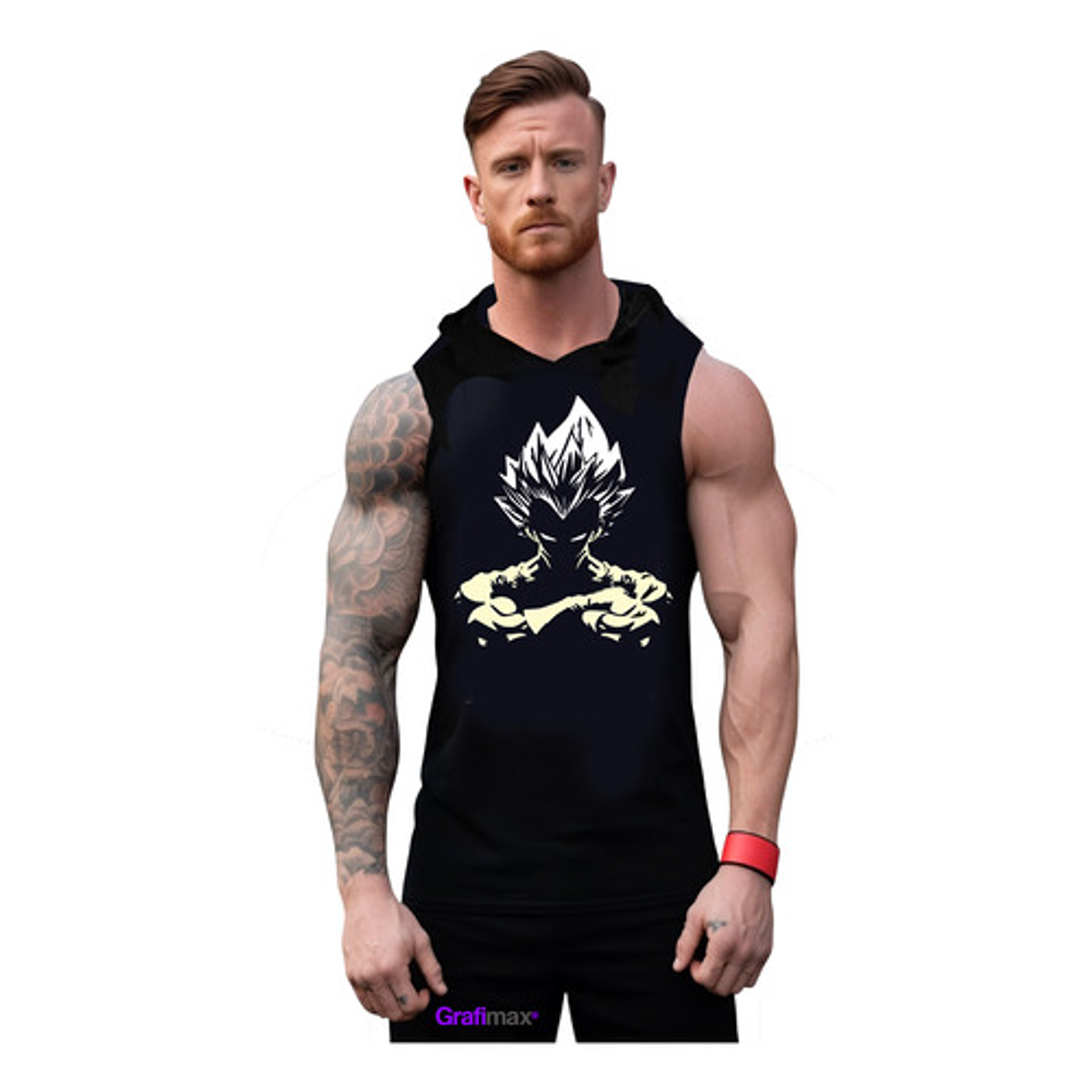 Musculosa Capucha Vegetta Ultra Instinto Gym Anime Grafimax 1