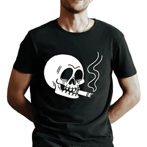 Polera Calavera Smoking Skull Urban Grafimax