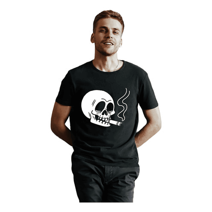 Polera Calavera Smoking Skull Urban Grafimax 21