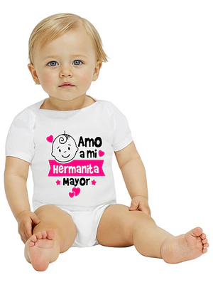 Body Bebé Pilucho Manga Corta Amo A Mi Hermanita Grafimax