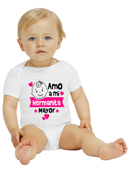 Body Bebé Pilucho Manga Corta Amo A Mi Hermanita Grafimax 1