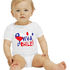 Body Bebé Pilucho Manga Corta Viva La Chile Grafimax