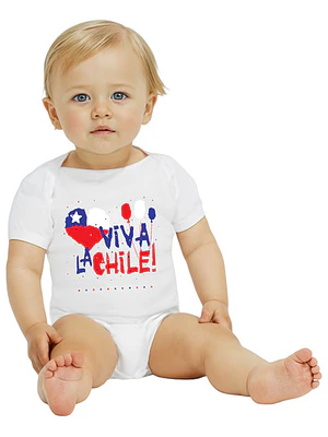 Body Bebé Pilucho Manga Corta Viva La Chile Grafimax