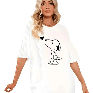 Polera Oversize Snoopy Caricaturas Mujer Grafimax