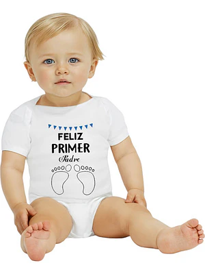 Body Bebé Pilucho Manga Corta Feliz Padre Piecitos Grafimax