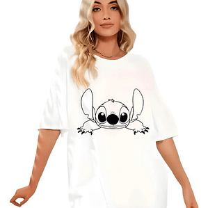 Polera Oversize Stitch Garritas Pelí­Culas Mujer Grafimax