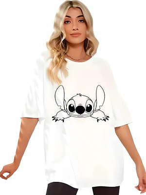 Polera Oversize Stitch Garritas Pelí­Culas Mujer Grafimax