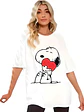 Polera Oversize Snoopy Corazón Caricaturas Mujer Grafimax - Miniatura 1