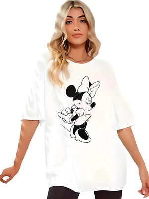 Polera Oversize Minnie Mouse Mujer Grafimax