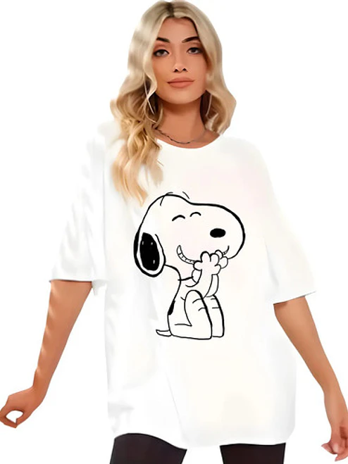 Polera Oversize Snoopy Risitas Caricaturas Mujer Grafimax 1