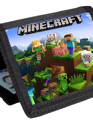 Billetera Tarjetero Minecraft Videojuegos Velcro Unisex