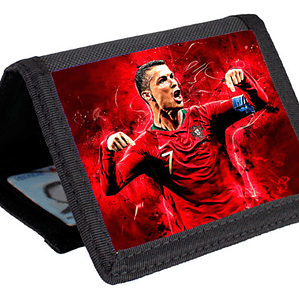 Billetera Tarjetero Cristiano Ronaldo Futbol Velcro Unisex