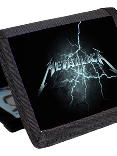 Billetera Tarjetero Míºsica Metallica Diseños Velcro Unisex 1