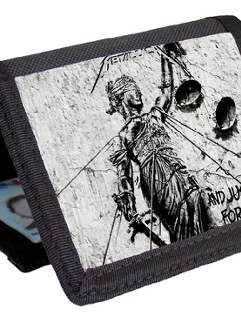 Billetera Tarjetero Míºsica Metallica Diseños Velcro Unisex 5