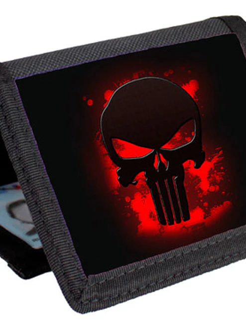 Billetera Tarjetero Superhéroe Punisher Velcro Unisex 1