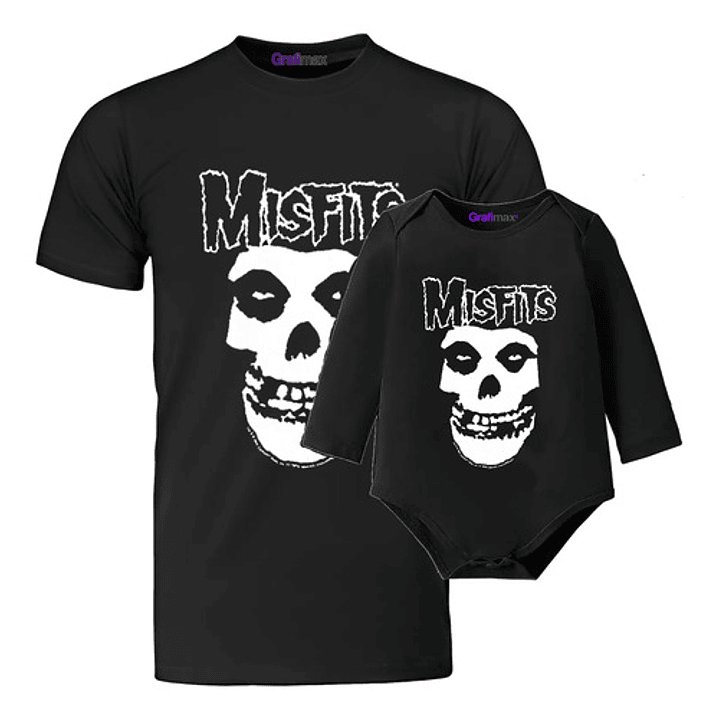 Pack Polera Papá E Hijo Rock Metal Misfits Grafimax 1