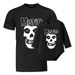 Pack Polera Papá E Hijo Rock Metal Misfits Grafimax
