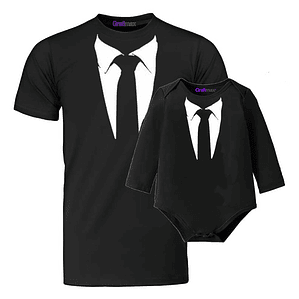 Pack Polera Papá E Hijo Corbata Formal Hombre Niño Grafimax