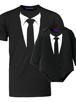 Pack Polera Papá E Hijo Corbata Formal Hombre Niño Grafimax