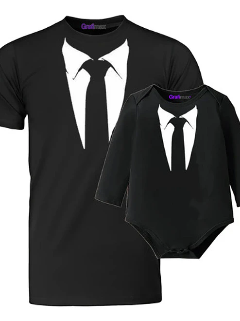 Pack Polera Papá E Hijo Corbata Formal Hombre Niño Grafimax 1
