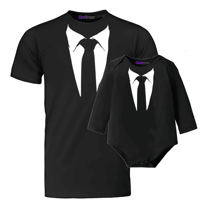 Pack Polera Papá E Hijo Corbata Formal Hombre Niño Grafimax 19