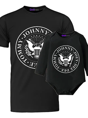 Pack Polera Papá E Hijo Rock Metal Ramones Grafimax