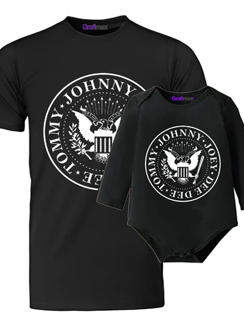 Pack Polera Papá E Hijo Rock Metal Ramones - Grafimax 1
