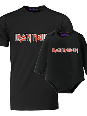 Pack Polera Papá E Hijo Rock Metal Iron Maiden Grafimax