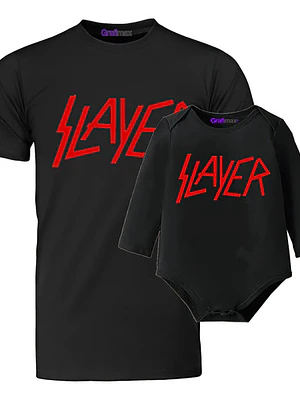 Pack Polera Papá E Hijo Rock Metal Slayer Grafimax
