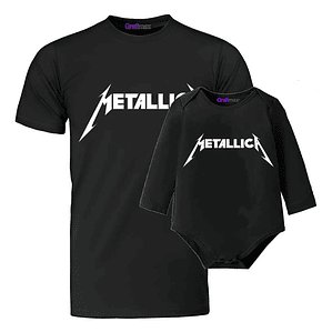 Pack Polera Papá E Hijo Rock Metal Metallica Grafimax