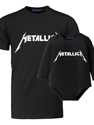 Pack Polera Papá E Hijo Rock Metal Metallica Grafimax