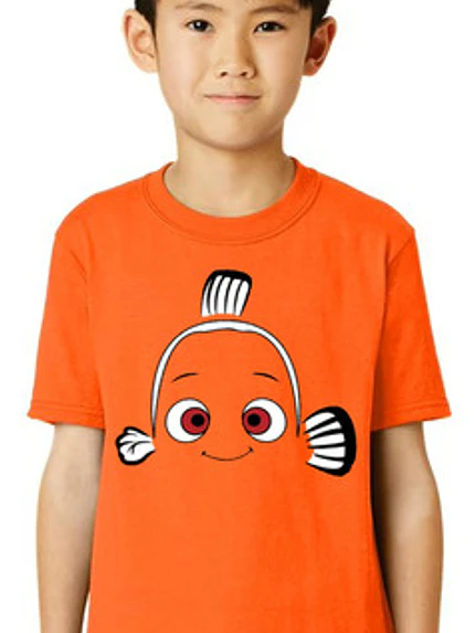 Polera Algodón Buscando A Nemo Naranja Niño Grafimax 1