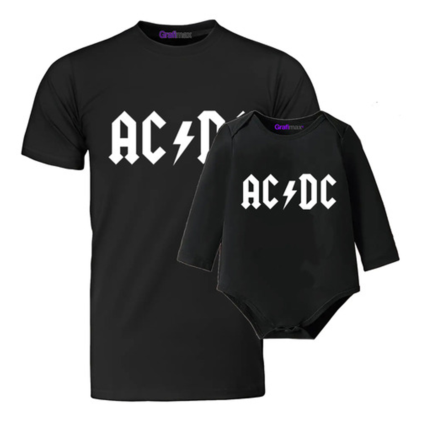 Pack Polera Papá E Hijo Rock Metal Acdc Hombre Niño Grafimax 9