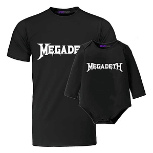 Pack Polera Papá E Hijo Rock Metal Megadeth Música Grafimax