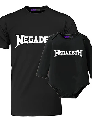 Pack Polera Papá E Hijo Rock Metal Megadeth Música Grafimax