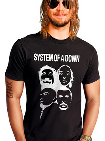 Polera System Of A Down Negative Rock Música Grafimax 1
