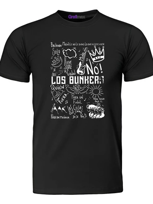 Polera Los Bunkers Banda Música Doble Estampados Grafimax 1