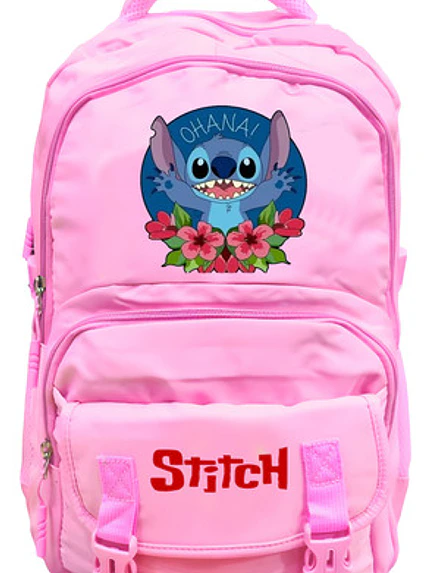 Mochila Stitch Ohana Escolar Compartimientos 30L Grafimax 1