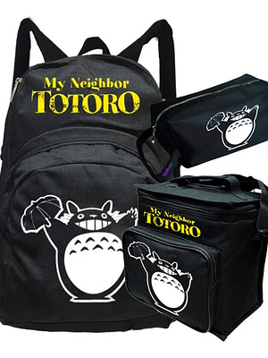 Mochila Mi Vecino Totoro Lonchera Estuche Escolar Grafimax