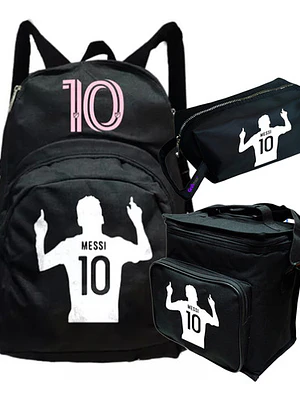 Pack Lionel Messi 10 Mochila Lonchera Estuche Grafimax