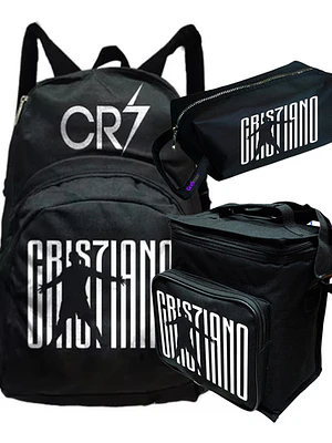 Pack Cristiano Ronaldo Mochila Lonchera Estuche Grafimax