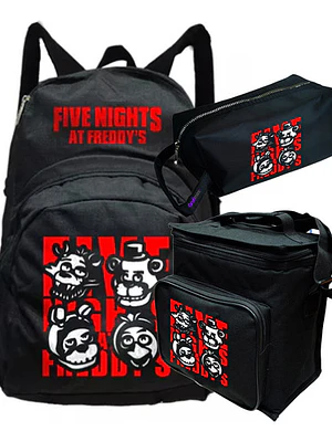 Pack Fnaf Personajes Mochila Lonchera Estuche Grafimax